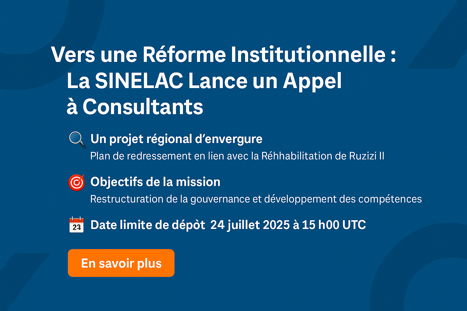 Vers une Réforme Institutionnelle : La SINELAC Lance un Appel à Consultants